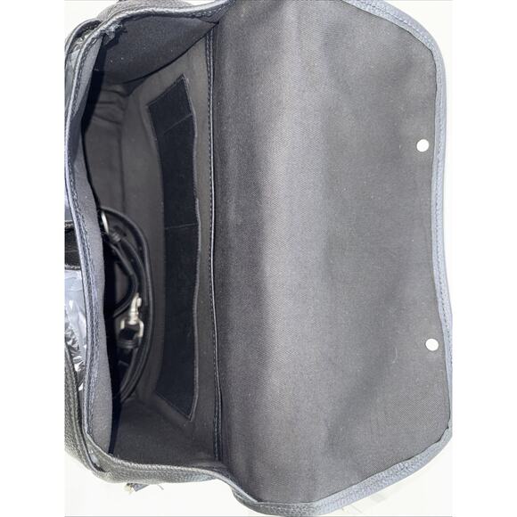 Tusting Clipper Small Black Leather Satchel Briefcase Handmade In England - Picture 7 of 12